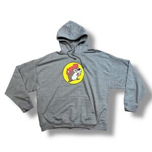 Buc-ee's Logo Graphic Pullover Mens Gray Pocket Hoodie Size - 2XL